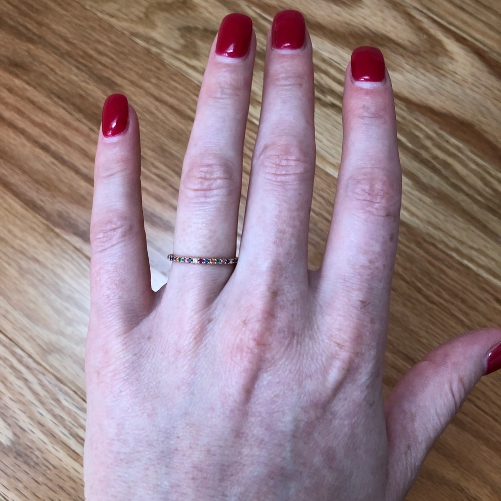 Elegant Multicolor Gemstone Ring - Picture 3 of 5